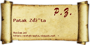 Patak Zéta névjegykártya
